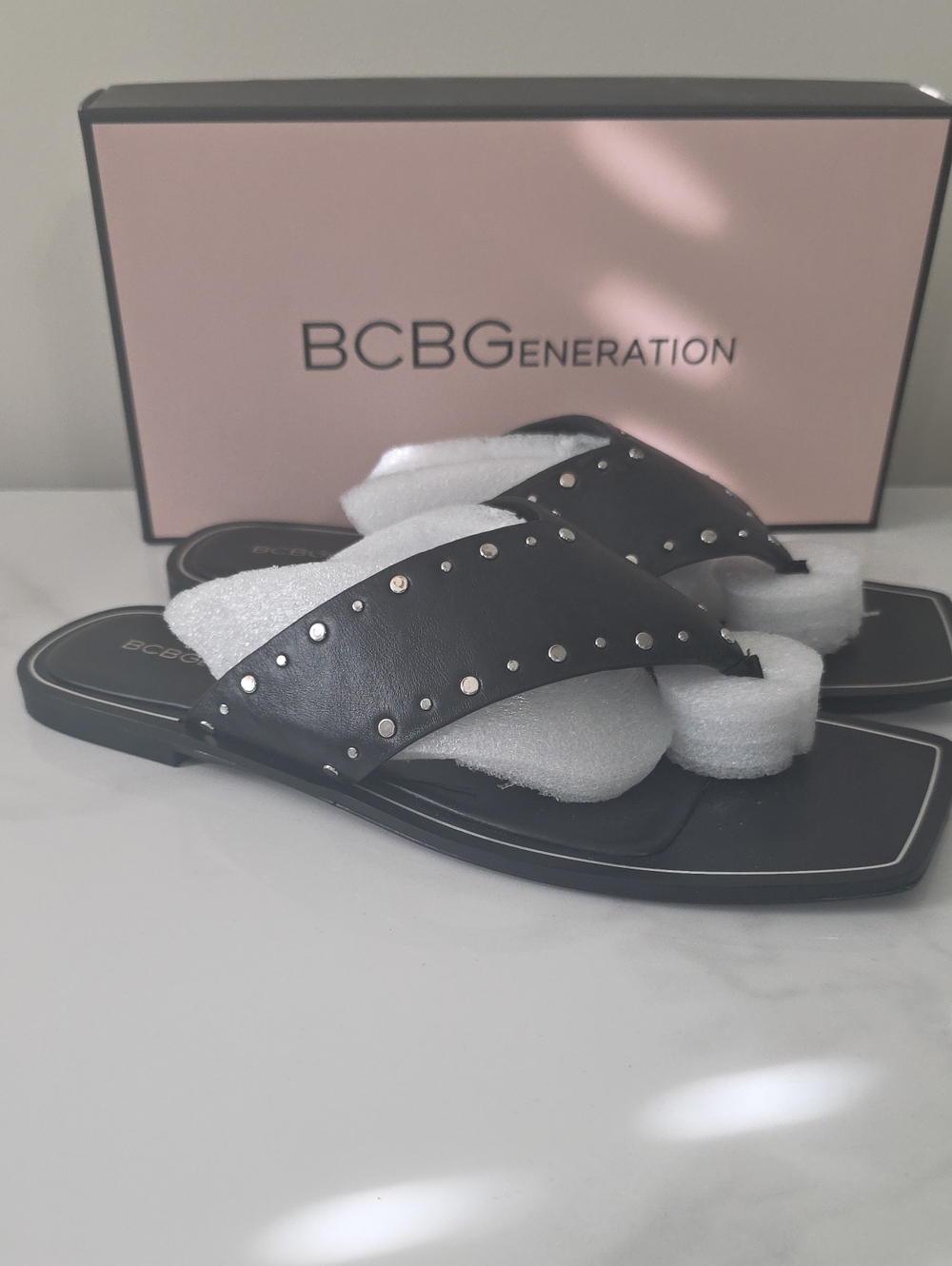 Womens Ixina Black Leather Sandal